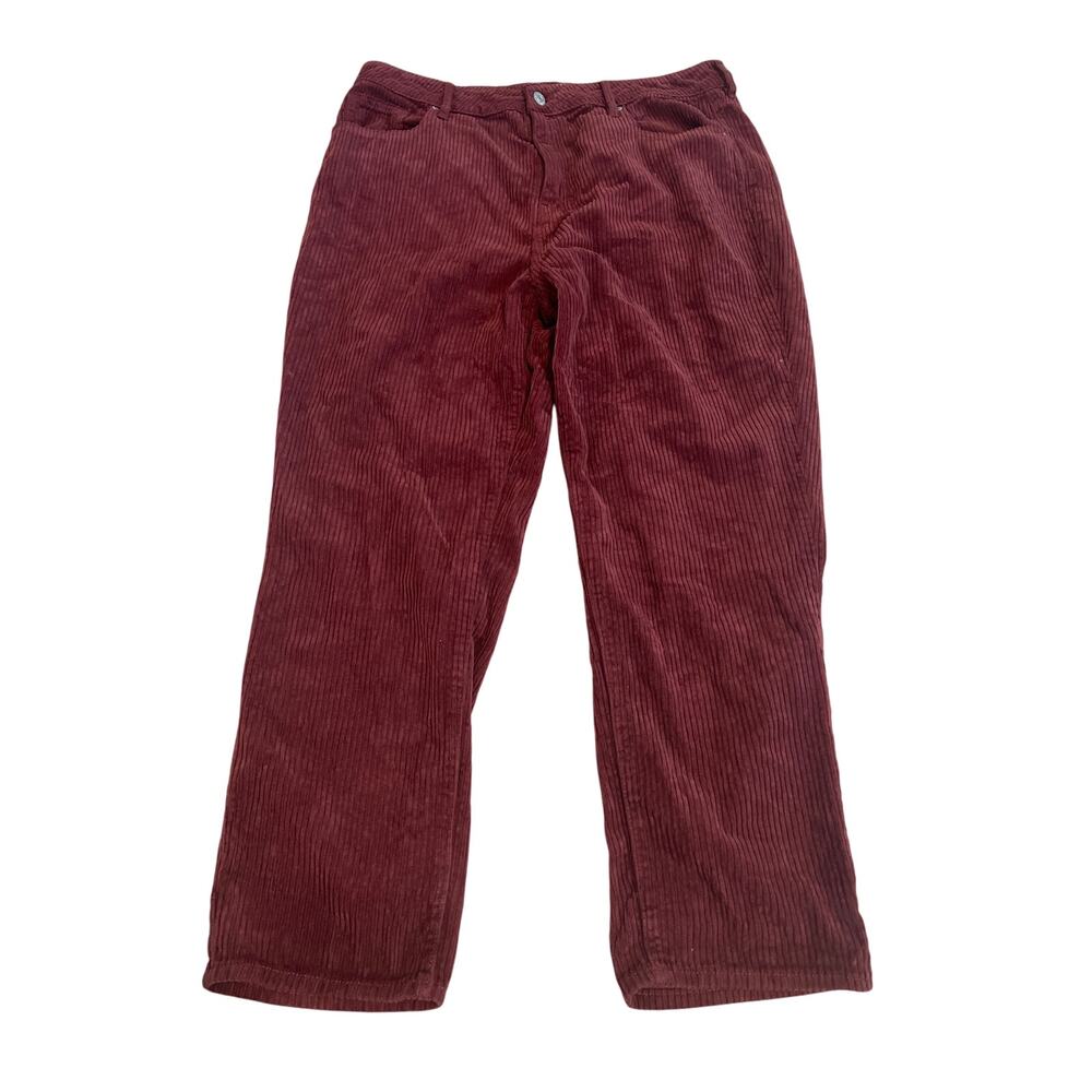 Pacsun High Waisted Red Wine Corduroy Mom Jeans Size 32 Women’s